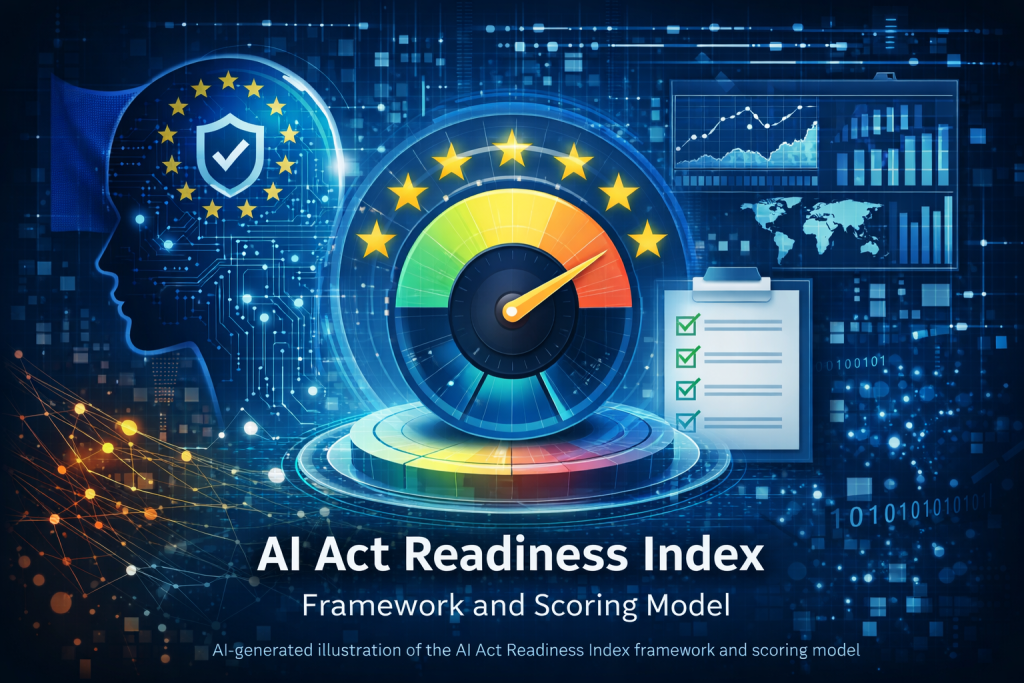 AI-generated illustration of AI Act Readiness Index scoring methodology and analysis